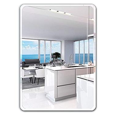 Imagem de Espelho de banheiro espelho de maquiagem retangular sem moldura espelho de banheiro chanfrado polido espelho de parede vaidade quarto simples 15,7 x 23,6-23,6 x 31,5 (50 cm x 70 cm)