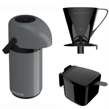 Imagem de Kit Garrafa Térmica PressãoVerona 600ml, com Suporte para Filtro de Ca