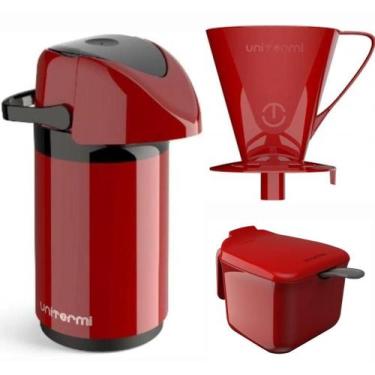 Imagem de Kit Garrafa Térmica PressãoVerona 600ml, com Suporte para Filtro de Ca