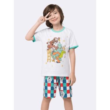 Imagem de Pijama Manga Curta Masculino Infantil Scooby-Doo Natal - Veggi, Branco