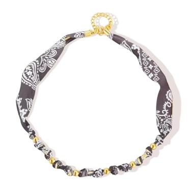 Imagem de Colar de cachecol com pingente bandana leopardo azul rosa declaração delicada joia simples acessórios para presente vestidos, Large, Sem pedras preciosas