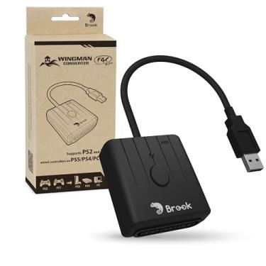 Imagem de Brook Controle Wingman FGC Retro– PS1 e PS2 para PS5, PS4, PC – Turbo, Remap, Macro – X-Input – Compatível com tapetes de dança, arcade, controles de jogos de ritmo