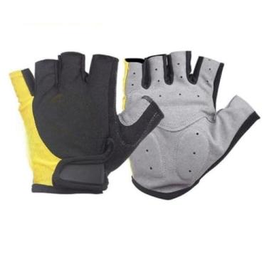 Imagem de Luva Moto, Par de Luvas Gel para Ciclismo, Dedo Curto para Bike, Academia(Preto/Amarelo,M)