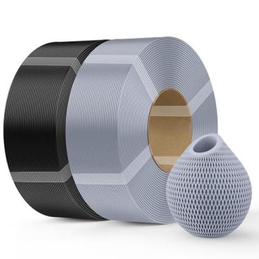 Imagem de Creality Refil de filamento PETG Filamento de impressora 3D, refilamento de 2 kg 1,75 mm (2 kg) para carretel reutilizável de laboratório bambu, precisão dimensional ± 0,03 mm, PETG preto e cinza