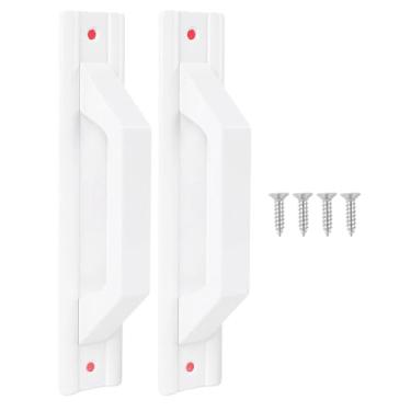Imagem de FTVOGUE Liga de Alumínio Deslizante Maçaneta da Porta do Celeiro Puxador da Porta do Armário Acessórios de Ferragem (Branco)
