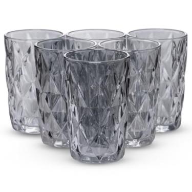 Imagem de Jarra de Vidro, Jarra Diamond 1.3l, 6 Taças 320/390ml(06 COPOS DIAMOND FUME)