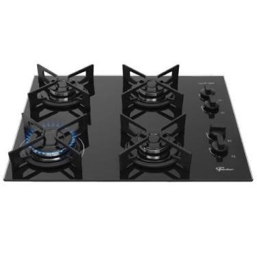 Imagem de Cooktop A Gás Fischer 4 Bocas Fit Line Trempe Iron Preto Bivolt, Bivol