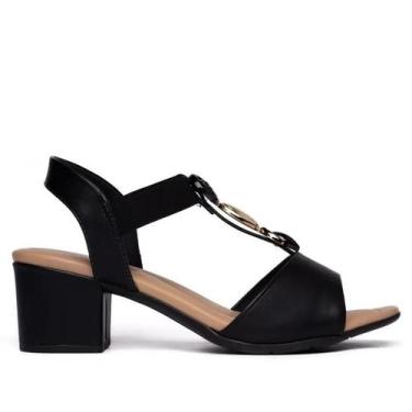 Imagem de Sandália ramarim Feminina Comfortflex 2557403, Preto, 36