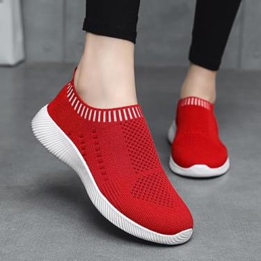 Imagem de Tênis de corrida feminino Air Athletic Fashion Sport Gym Jogging Tênis Fitness, Vermelho-6002, 35