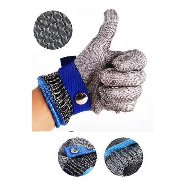 Imagem de Luva De Açougueiro Fios De Aço Inox Anti Corte Alta Proteção