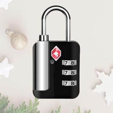 Imagem de Cadeados de bagagem de viagem aprovados pela TSA, cadeado de combinação de metal para mala, cadeados com zíper de 3 dígitos sem chave, cadeado compatível com TSA para armário de academia, estojo de