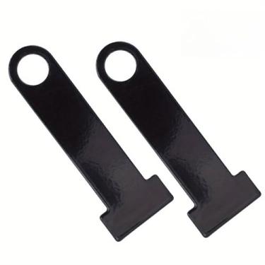 Imagem de 2 peças de alça de capacetes, fechaduras de anel de aço, extensões de motocicleta, bicicleta, fivela, cadeado, conector de capacetes anti-roubo (preto, 2 peças)