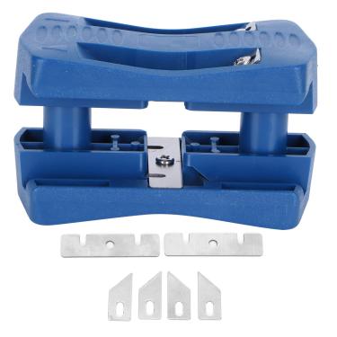 Imagem de Aparador de faixas, máquina manual de corte de madeira com 2 lâminas, material de PVC, ferramenta de marcenaria para móveis, armários e decoração