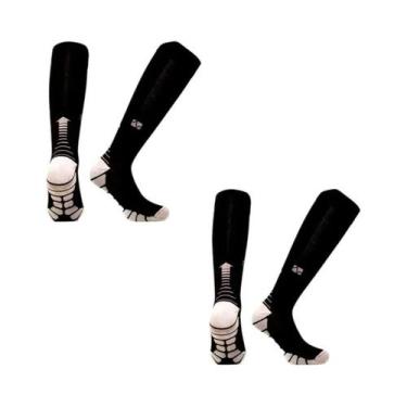 Imagem de Meias de Compressão Masculinas 30-40 mmHg - 2 Pares para Varizes, Corr