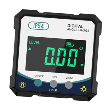 Imagem de predolo Inclinômetro digital, medidor de ângulo digital, display LCD transparente, portátil, 4x90°, função de retenção de dados para instalação de trabalho