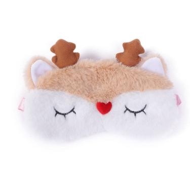 Imagem de Máscara de dormir: animal de pelúcia de desenho animado de rena para crianças e adultos