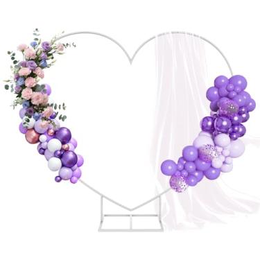 Imagem de Kit de arco de balão de metal, moldura de arco de coluna de balão de amor, suporte de arco de coração de casamento - suprimentos para casamento, noiva, dia dos namorados, noivado e festa de