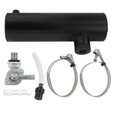 Imagem de LVOUP Cilindro de tanque de gasolina Go Kart e mini bicicleta de 3 x 10 com braçadeira compatível com Coleman Powersports CT200U BT200X CT200u-ex e Predator 212cc 196cc/6,5HP preto
