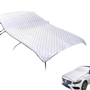 Imagem de Shakas Para-sol para metade do carro, protetor solar, isolamento térmico, espesso, resistente ao vento, para-brisa dianteiro, para-sol, acessório universal para quatro estações, adequado para a