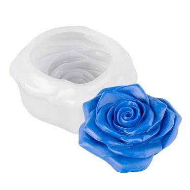 Imagem de Molde de silicone para velas DIY floral aromaterapia artesanal molde de gesso, estilo: rosa eterna ZW-351