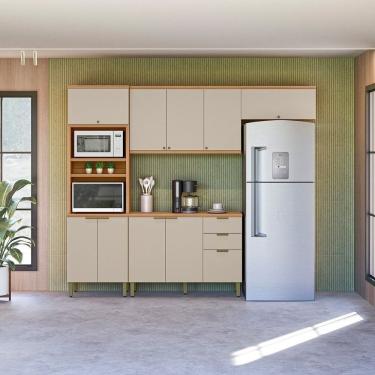 Imagem de Cozinha Compacta 4 Peças Com Torre Quente Selene Jequitibá -off White Fosco