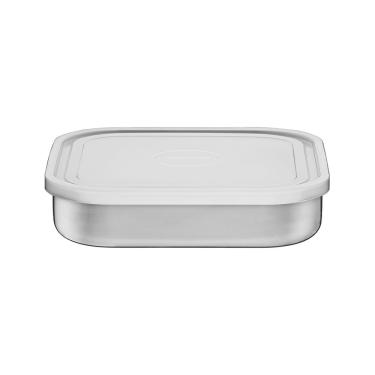 Imagem de Pote Quadrado Aço Inox 0,80L Com Tp.