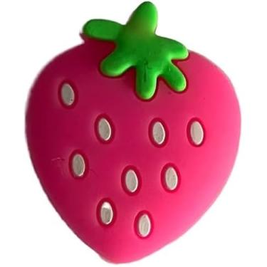 Imagem de Raquete de tênis de morango rosa amortecedora de vibração, raquete de silicone macio, formato de desenho animado, raquete de tênis, amortecedores de choque, raquete de tênis para raquete