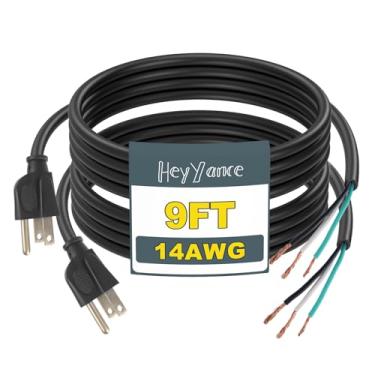 Imagem de HeyYance Pacote Com 2 Cabos De Alimentação Para Aparelhos E Ferramentas Elétricas Sjtw 9 Pés, 14/3C, Calibre 14, 3 Pinos, Serviço Pesado, Cabo Reposição, 110 V, 115 120 V Ca, 15 A, 1875 W