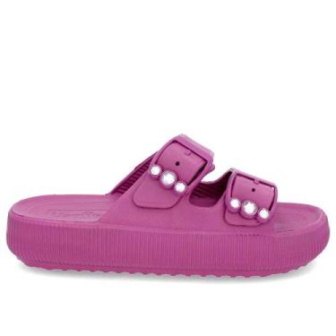 Imagem de Chinelo usaflex plataforma poof eva fivela ref al4401, 36, Roxo
