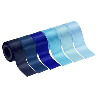 Imagem de PATIKIL 2,5 cm x 30 metros fita de cetim sólida, 6 peças de rolo de fita de tecido de poliéster face única para embrulho de presente, casamento, aniversário, buquê, laços de cabelo, decoração DIY, tom