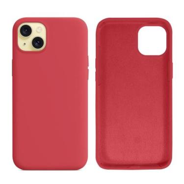 Imagem de Capinha Compatível com iPhone 15 Plus Silicone com interior Aveludado 