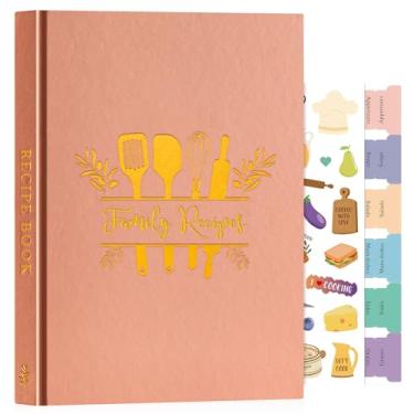 Imagem de Lanpn Diário de receitas em branco para 70 receitas, caderno de culinária vazio B5 impermeável para escrever em suas próprias receitas, livro de receitas de capa de couro com adesivos para organizar