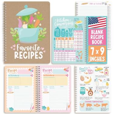 Imagem de Hadley Designs Livro de receitas para escrever em suas próprias receitas - Livros de receitas em branco para escrever, caderno de diário de culinária para receitas, diário de livro de receitas em