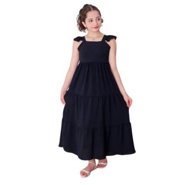 Imagem de Vestido longo três maria - Modas Leonardo, Preto, 12