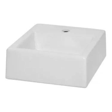 Imagem de Cuba Apoio Banheiro Quadrada Com Mesa Branca Louça 34cm Onix - ONIX LO