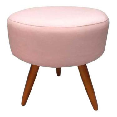 Imagem de Puff Decorativo Redondo 40 Cm Dóris Pé Palito Suede