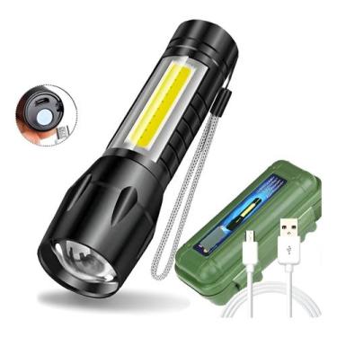 Imagem de Lanterna Tatica Militar Pequena Longo Alcance Usb Barata - Lanterna Le