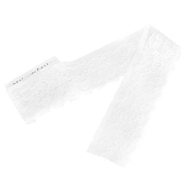 Imagem de Fita de renda com padrão floral, elegante, borda picot, guarnição para roupas, artesanato, faça você mesmo, 10 jardas, 5cm de largura, material de nylon branco