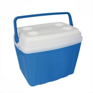 Imagem de Caixa Térmica Cooler Azul Com Alça 16 Litros 22 Latas