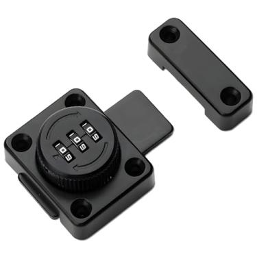 Imagem de Fechadura de porta de celeiro sem chave com mostrador combinado, liga de zinco, inclui parafusos e adesivo para armários e gavetas