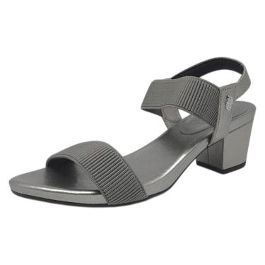 Imagem de Sandalia Feminina Conforto Couro Salto Medio Usaflex