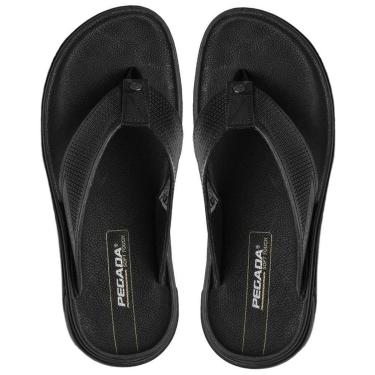 Imagem de Chinelo Masculino Pegada Anilina Dom Couro Preto - 1344-Masculino