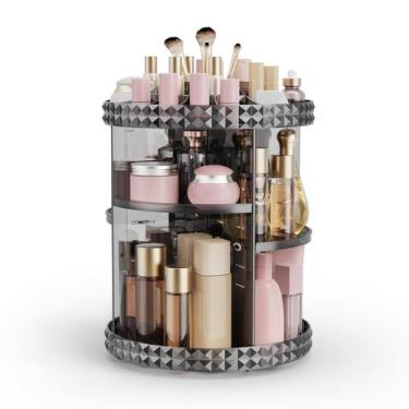 Imagem de Organizador de maquiagem Rosoenvi Rotating 360 Spinning Grey