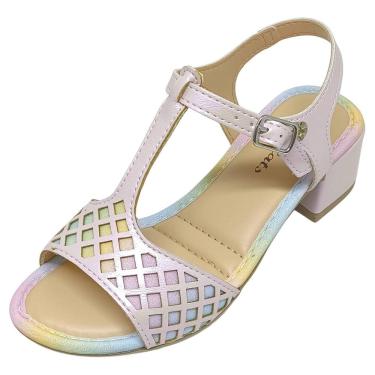 Imagem de Sandalia Infantil Menina Dia a Dia Moderno Salto Pink Cats