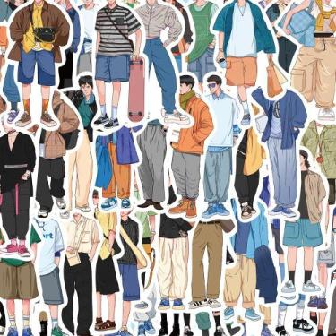 Imagem de Pacote de adesivos, roupa de namorado, moda animada, 50 unidades - yiw