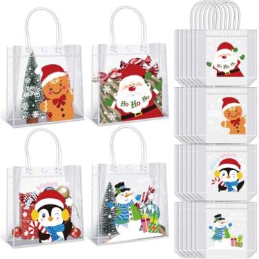 Imagem de Shinylin 24 peças de sacolas de brindes de Halloween para festa fantasma de abóbora em PVC transparente com alças, bolsas de doces de Halloween para suprimento de recompensas de festa de evento