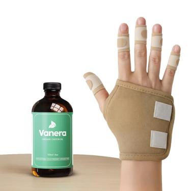 Imagem de Vanera Envoltórios de mão de óleo de rícino – Envoltórios de algodão reutilizáveis, ajustáveis e à prova de vazamento para conforto relaxante, 2 peças