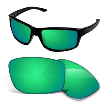 Imagem de Biyxpiv Lentes de substituição de 1,5 mm compatíveis com óculos de sol Oakley Gibston XL OO9470 62 mm, antiarranhões e resistentes a impactos, Verde espelhado