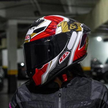 Imagem de Capacete Moto NZI Trendy 3 Stream One&One Branco/Dourado/Preto 58