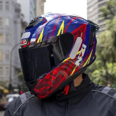Imagem de Capacete Moto NZI Trendy 3 Stream Flag Azul Escuro/Vermelho/Preto 58